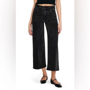 Good American Good Waist High Waist Crop Palazzo Jeans (Black 274)